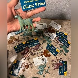 Set Of 15 Galvanized Metal Christmas Ornament Rustic, Country, Cabin Farmhouse